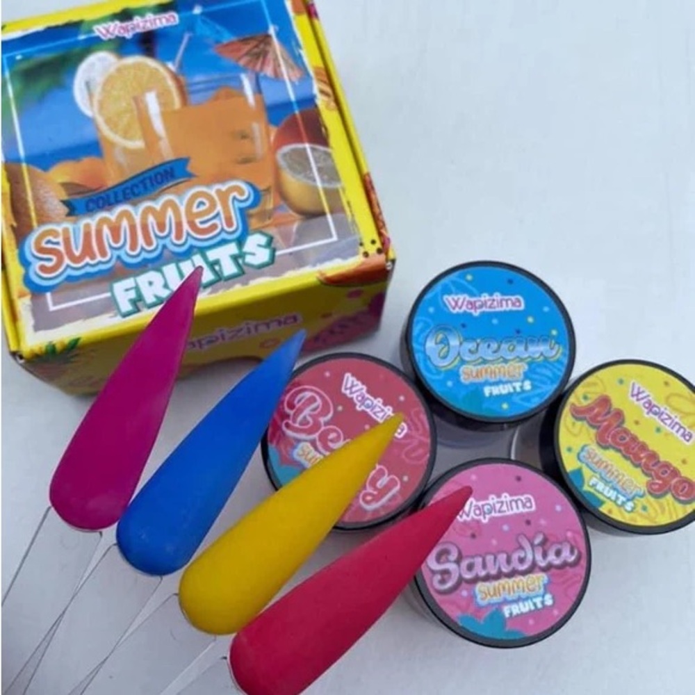 Wapizima Summer Fruits Nail Acrylic Powder 4 Piece Set